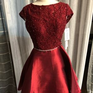Short Formal Dress Size 8 by Envious Couture Burgundy